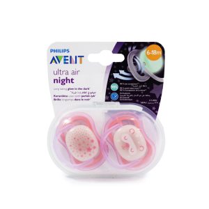 اونت پستانک الترا ایر شب تاب 18-6 ماه Philips Avent ultra air night pink SCF 376/22