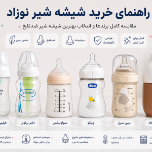 راهنمای خرید شیشه شیر نوزاد و مقایسه بهترین برندهای شیشه شیر ضد نفخ
