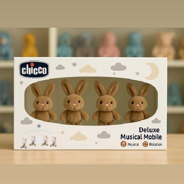 آویز تخت موزیکال چیکو طرح خرگوش متوسط - Image 3