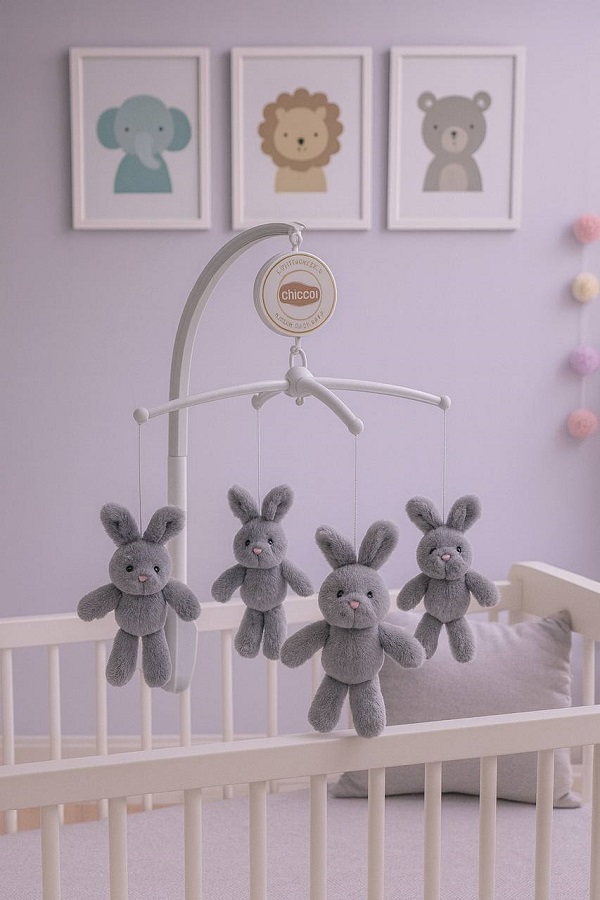 آویز تخت موزیکال چیکو طرح خرگوش متوسط - Image 2