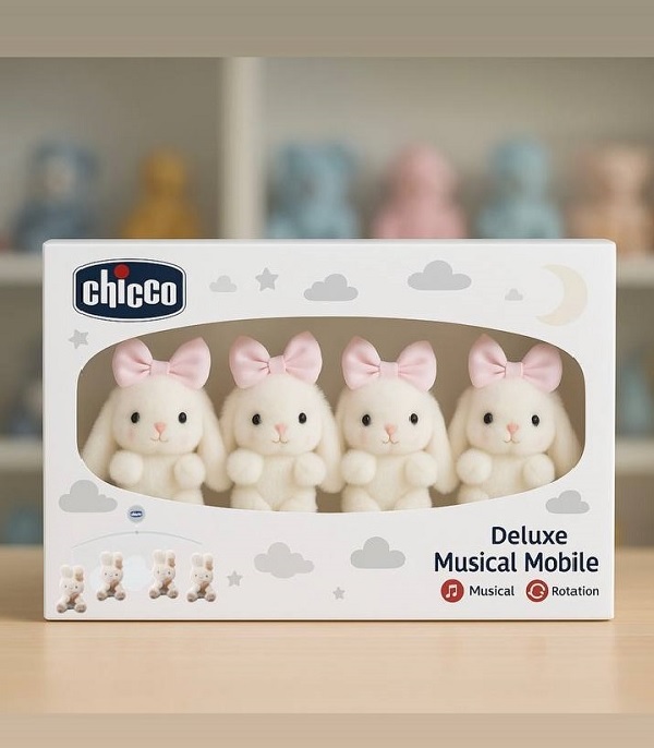 آویز تخت موزیکال چیکو طرح خرگوش بزرگ - Image 5